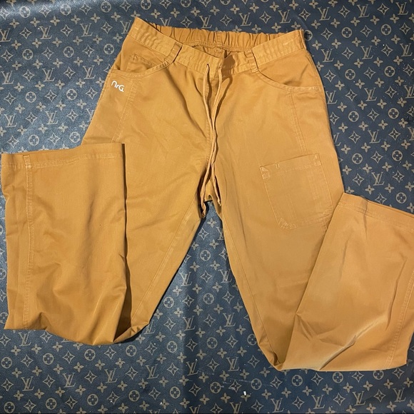 nrg by barco stretch nursing pants size small caramel brown - Picture 1 of 7